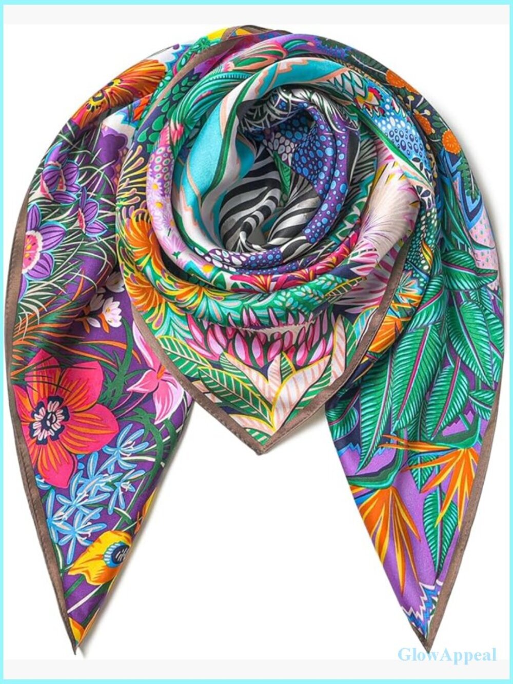 35" Square Pure Mulberry Silk Scarf - Lightweight Headwrap Shawl - Gift Boxed